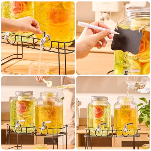 1 Gallon Glass Drink Dispensers for Parties