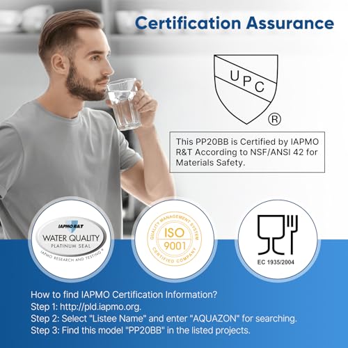 5 Micron 20" x 4.5" Whole House Sediment Home Water Filter Replacement Cartridge (2 Count)