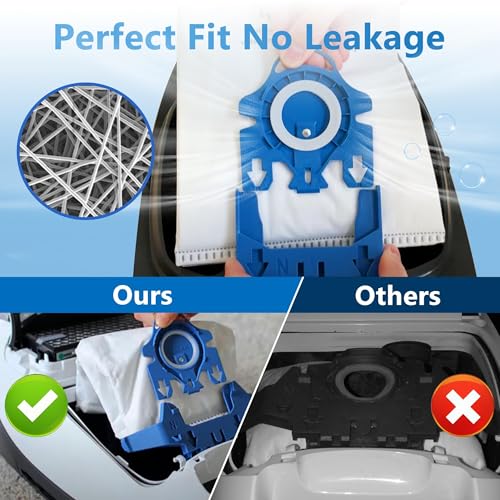 10 Packs 3D Airclean Bags Replacement for Miele GN Vacuum Cleaner Bags Fit for Miele Classic C2 C3 S2 S5 S8 S400 Series with Motor Protection Filters (10 Count)