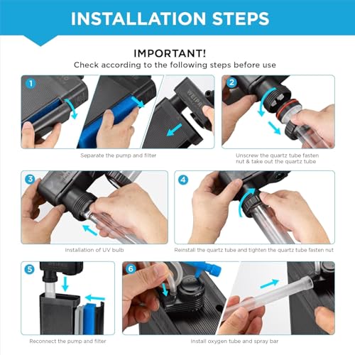 Internal Fish Tank Filter with 9W UV Light