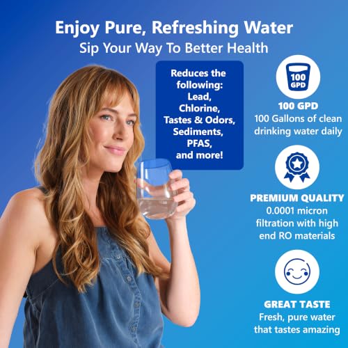 ROELITE9, 9-Stage Under Sink RO System, Alkaline, Quick Twist