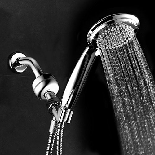 Advanced High Intensity Super Compact Universal Shower Filter with Replaceable Enriched KDF Shower Filter Cartridge by Hotel Spa AquaCare. Use with Any Shower Head