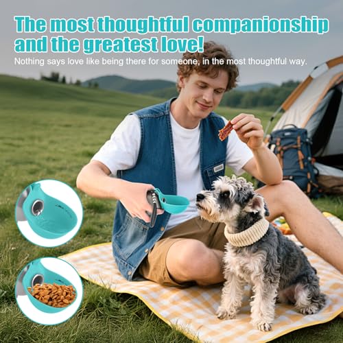 Portable Dog Water Bottle 10oz Stainless Steel Travel Dog Water Dispenser with Bowl No