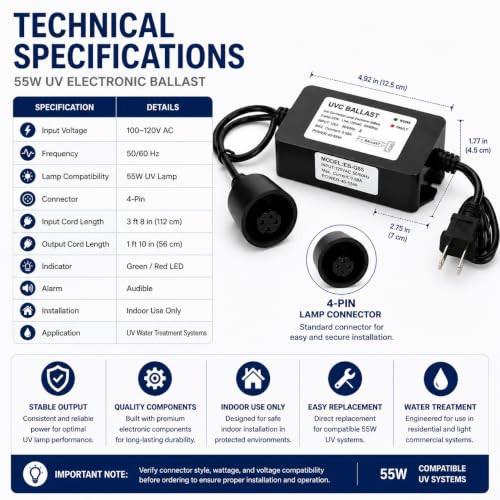 55W UV Replacement Ballast