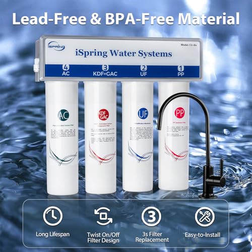 CUA4-BLK 4-Stage Ultra Filtration Under Sink Water Filter System