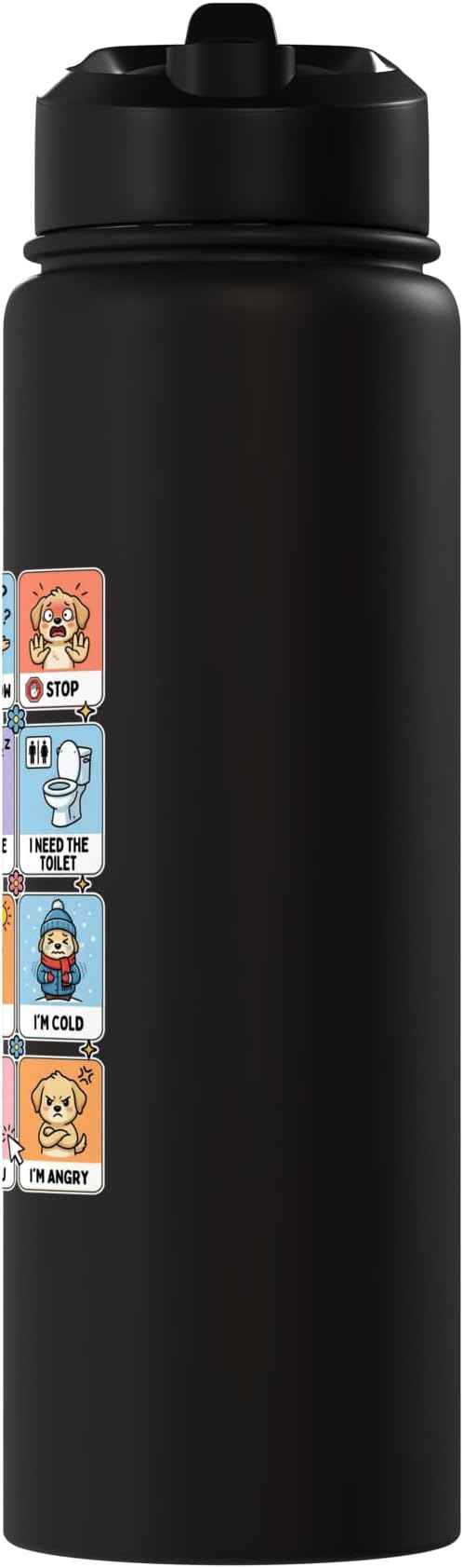 Autism ACC Communication Dog Lovers Kids Cute Autistic Stainless Steel Insulated Water Bottle