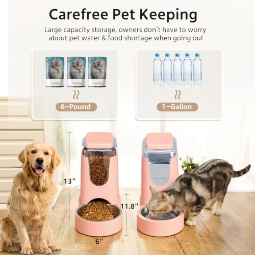 Auto Cat Feeder and Dog Water Dispenser with Stainless Steel Bowl