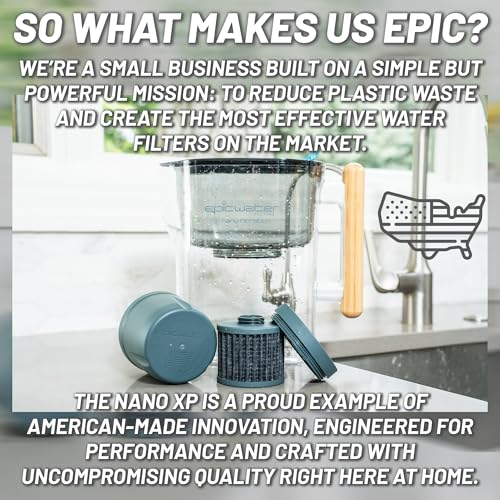 REPLACEMENT FILTER for Epic Nano XP Water Filter Pitcher or Dispenser. Nanofiltration Removes Bacteria