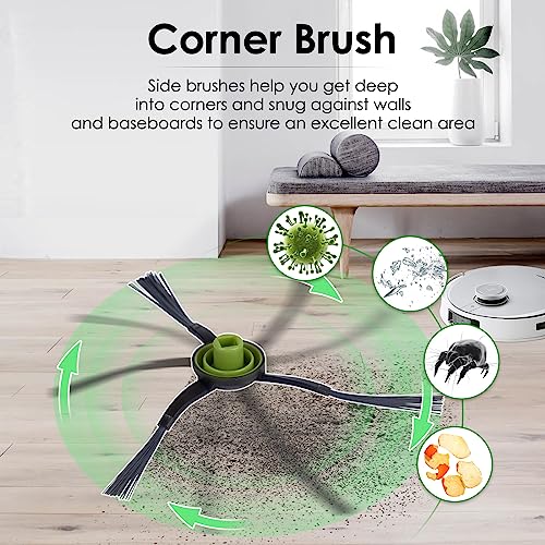 10 Pieces) X1 Omni Replacement Parts Compatible With ECOVACS DEEBOT DEEBOT X1 OMNI, X1 PRO OMNI, T10 OMNI Robot Vacuum Accessories Kit, 1 Roller Brush, 3 HEPA Filters, 6 Side Brushes (10 Count)