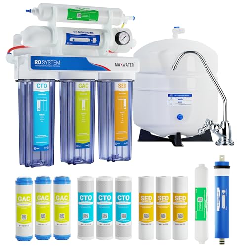 5 Stage 100 GPD Reverse Osmosis Water Filtration System + Faucet