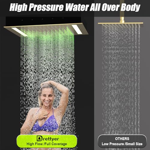 14x20 Inch LED Rainfall Shower Head