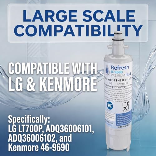 Refresh Refrigerator Water Filter Replacement for LG LT700P (2 Count)