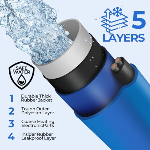 50FT (15-100FT) Heated Water Hose for RV,-45 ℉ Antifreeze 4.0 Upgraded Heated Water Hose，Rv Hoses with Fittings, Rv Accessories