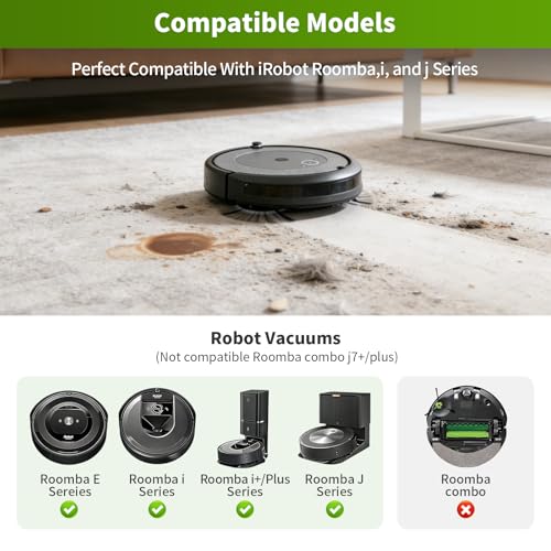 Replacement Parts accessories for irobot Roomba i1+ i7 i7+ i3+ i4+ i6+ i8+ J7+ Plus I & J Plus series Vacuum Cleaner Inclue 4 Roller Brushes