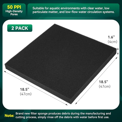 Aquarium Bio Filter Sponge Pad (2 Count)
