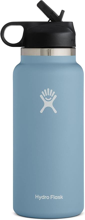Hydro Flask 32 Oz Wide Flex Straw Cap Bottle - Insulated Stainless Steel - Wide Straw Lid, Non Spill, Leakproof in Rain