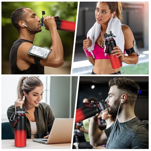 40 oz Insulated Water Bottle with Straw& Spout 2