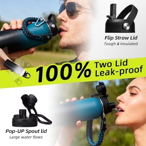 32/40/64 oz Insulated Water (Cold for 48H) Stainless Steel Bottle Leakproof (9 Count)
