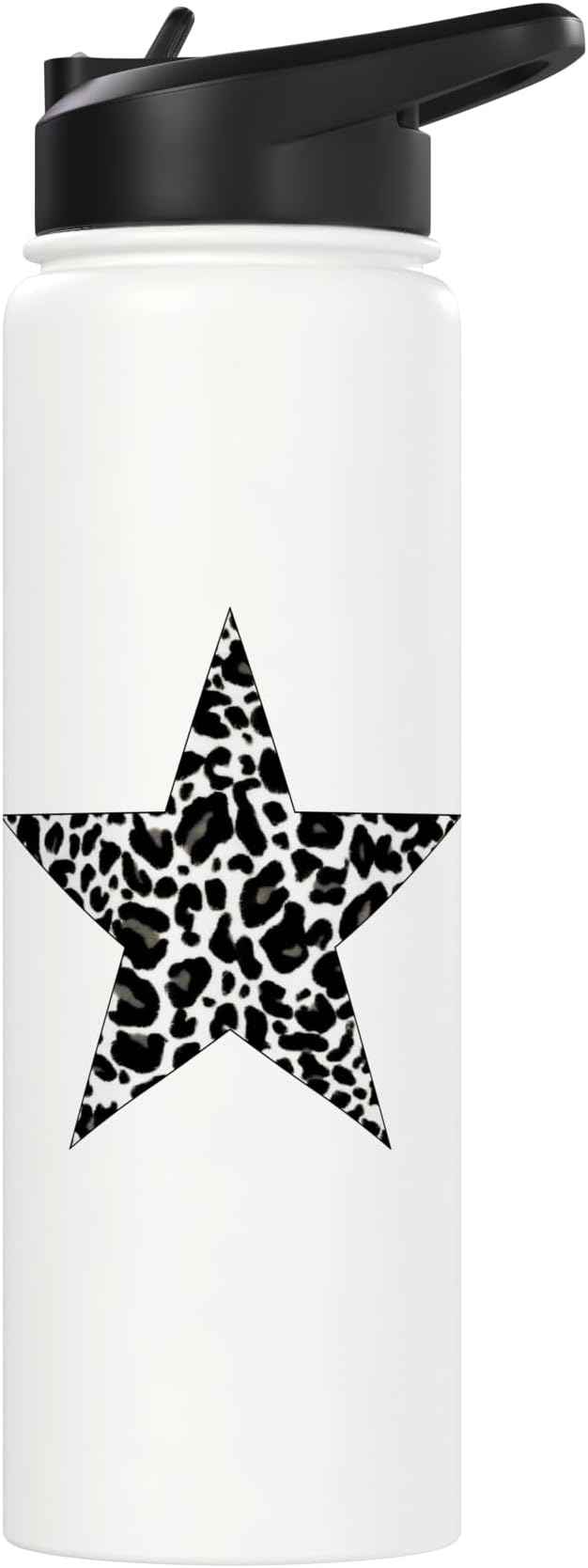 Star Shape - Cute Cheetah Leopard Print Graphic Stainless Steel Insulated Water Bottle