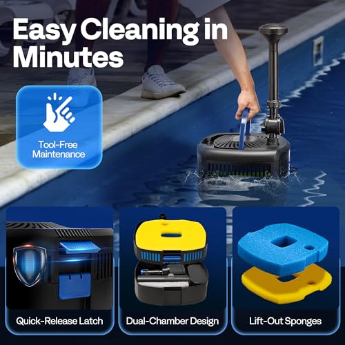 4-in-1 Pond Filter Fountain Kits, 1370 GPH Water Pump for Pond