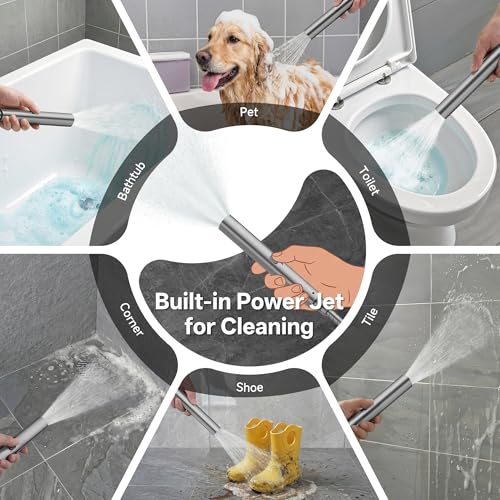 All Metal 10" Luxurious Gray Rain Shower Heads with Handheld Spray