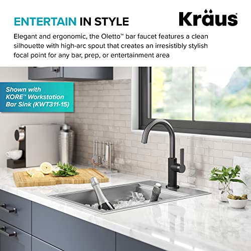 Oletto Single Handle Kitchen Bar Faucet in Matte Black