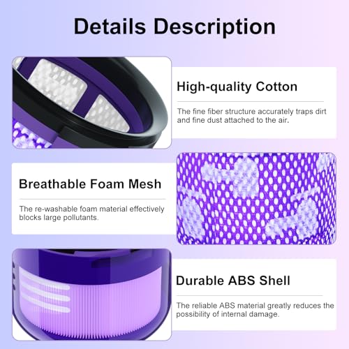 Vacuum Filter Replacement Parts Compatible with V11 Torque Drive
