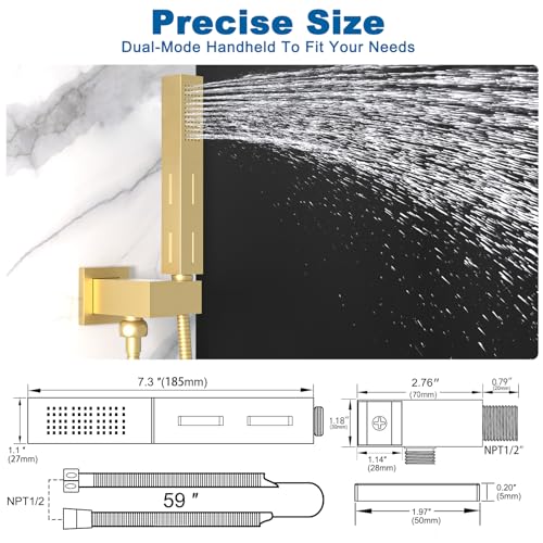 2 Settings Models Handheld Shower Head Sprayer High