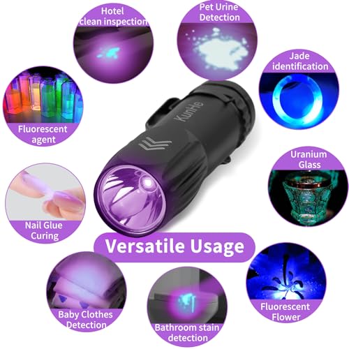 20 Pack Mini UV 395nm Flashlight 3W Rechargeable UV Flashlight Bulk for Hotel Cleaning Pet Stain Detection Scorpion Seeking Mineral Identification Resin Curing (20 Count)