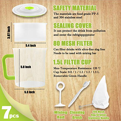 Multiple Usage Food Strainer Greek Yogurt Strainer Maker with 200 Micron Nylon Cheesecloth Bag Food Grade Polycarbonate and Stainless Steel Mesh BPA