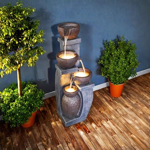 Outdoor Garden Water Fountain 4 Tiers 37.4" H Cascading Fountains