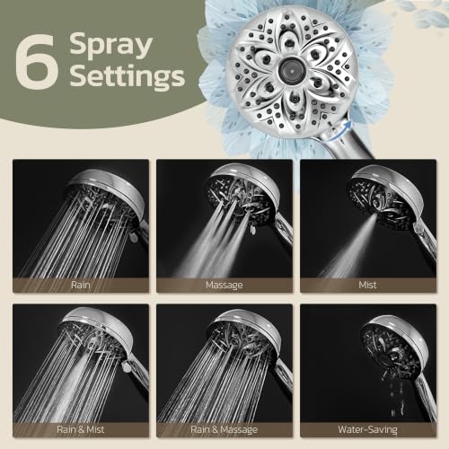 6 Setting Filtered Handheld Shower Head