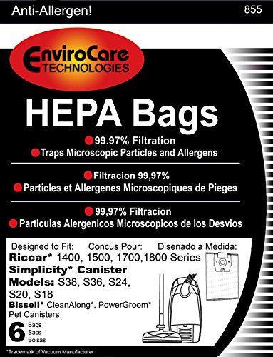 Replacement HEPA Filtration Vacuum Cleaner Bags made to fit Riccar 1400
