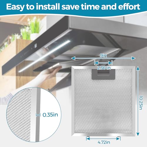 Range Hood Filter Replacement 10.25x9x0.35Inch (2 Count)