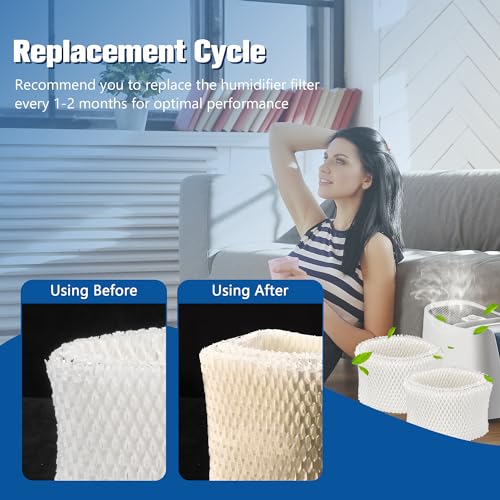 WF2 Humidifier Filter Replacement for Vicks Sunbeam Honeywell (2 Count)