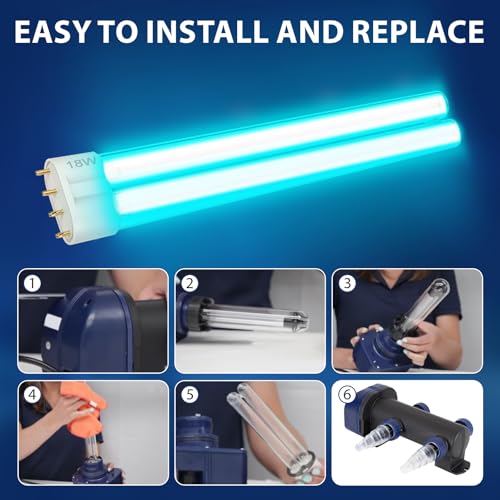 2 Pack 18W UV Light for Pond Replacement Bulb Compatible with AQUATOP