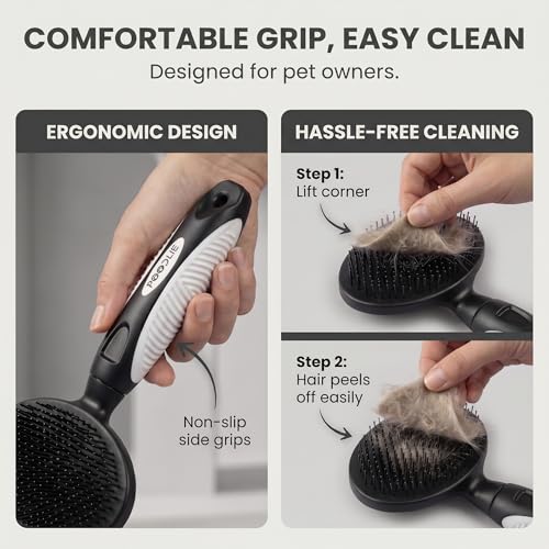 Round Bristle Pet Brush for Dogs and Cats