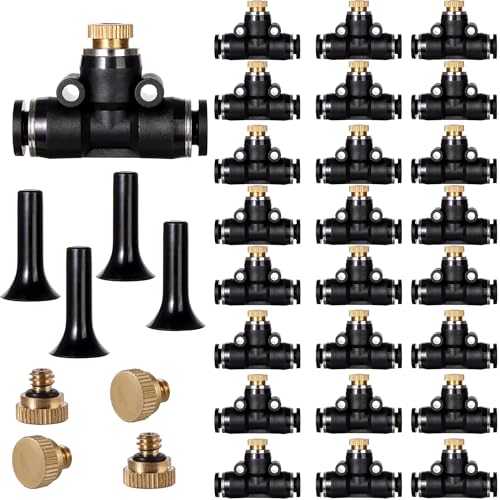 24 Pack Brass Misting Nozzles Outdoor Cooling System (56 Count)
