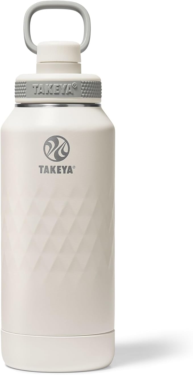 Takeya Sport 32 oz Triple-Insulated Stainless Steel Water Bottle, Spout Lid – Leakproof, Sweatproof, BPA-Free, Keeps Drinks Cold 36 Hrs, Hot 14 Hrs – Alpine