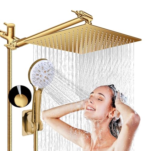 Shower Head 10" High Pressure Rain shower head with Handheld Spray Combo