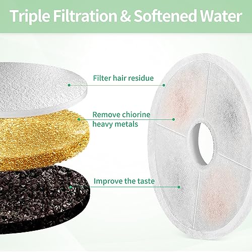 16 Pack Cat Water Fountain Replacement Filters Fit for 3L Flower Water Dispenser Automatic Pet Dog Cat Fountain Filter (16 Count)