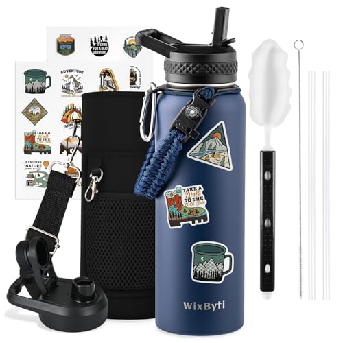 40 oz Insulated Water Bottle with Straw