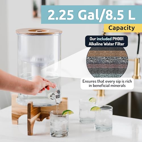 pH Recharge Glass Alkaline Water Filter Dispenser System (36 Count)
