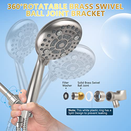 6 Spray Modes High Pressure Handheld Showerhead Set Upgraded