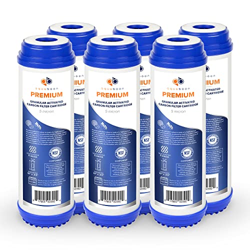 5 Micron 10 x 2.5 Premium Granular Activated Carbon Water Filter Cartridge Replacement (6 Count)
