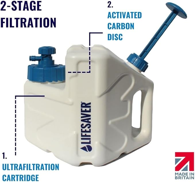 Lifesaver Cube Portable Water Filtration System - Survival Water Filter for Camping, Backpacking, Hiking - Emergency Water Purifier with Ultrafiltration Tech for Clean, Safe Drinking Water