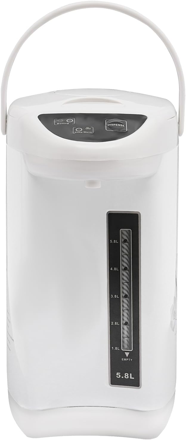 Electric Kettle, 5.8 L/196 Oz Electric Hot Water Urn Pot Dispenser, 304 Stainless Steel Water Boiler Warmer, 110V 750W Multi-Function Smart Kettle with Removable Water Tank for Offices Home (White)