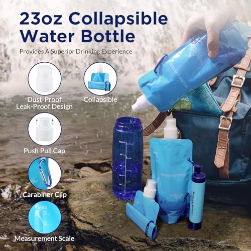Squeezable Water Pouches with Water Filter Straw (9 Count)