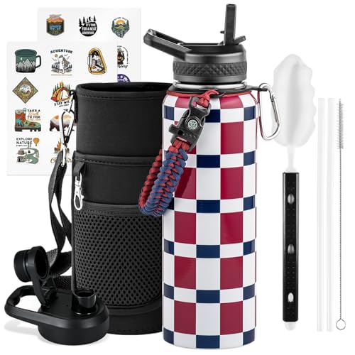 40 oz Insulated Water Bottle with Straw