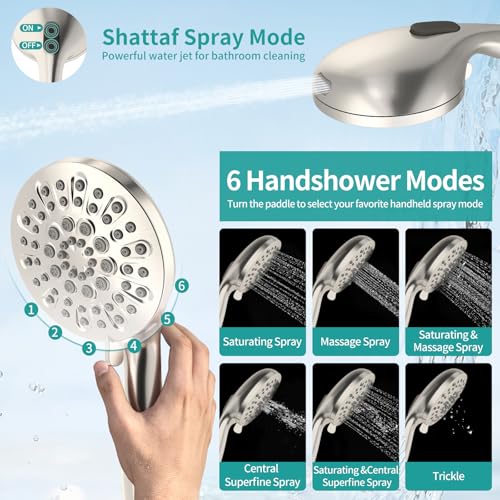 Brushed Nickel Filtered Rainfall Shower Head with Handheld
